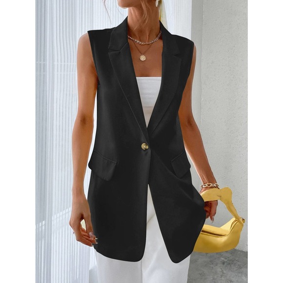 Women's Pink Sleeveless Vest - Picture 8 of 9